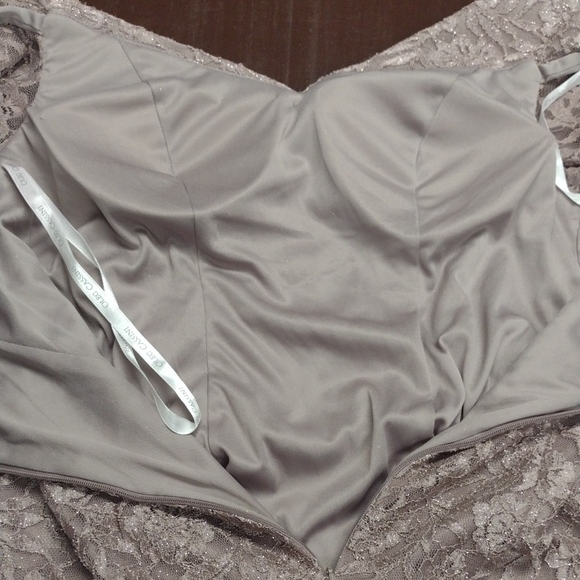 Oleg Cassini Dusty Rose Lace Three-quarter sleeve Dress Wedding Guest, Godmother - Picture 11 of 16